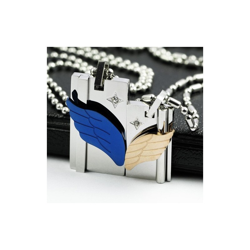 Collar Con Colgante De Titanio "On Wings Of Angels Sweetheart Lovers" Collar Con Colgante De Titanio "On Wings Of Angels Sweetheart Lovers"