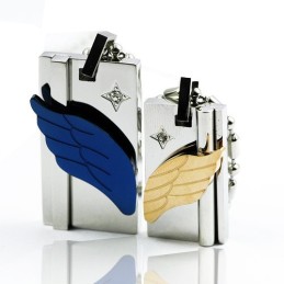 Collar Con Colgante De Titanio "On Wings Of Angels Sweetheart Lovers"