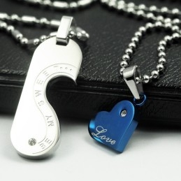 Collar Con Colgante De Titanio "Be My Sweet Love Sweetheart Lovers"