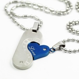 Collar Con Colgante De Titanio "Be My Sweet Love Sweetheart Lovers"