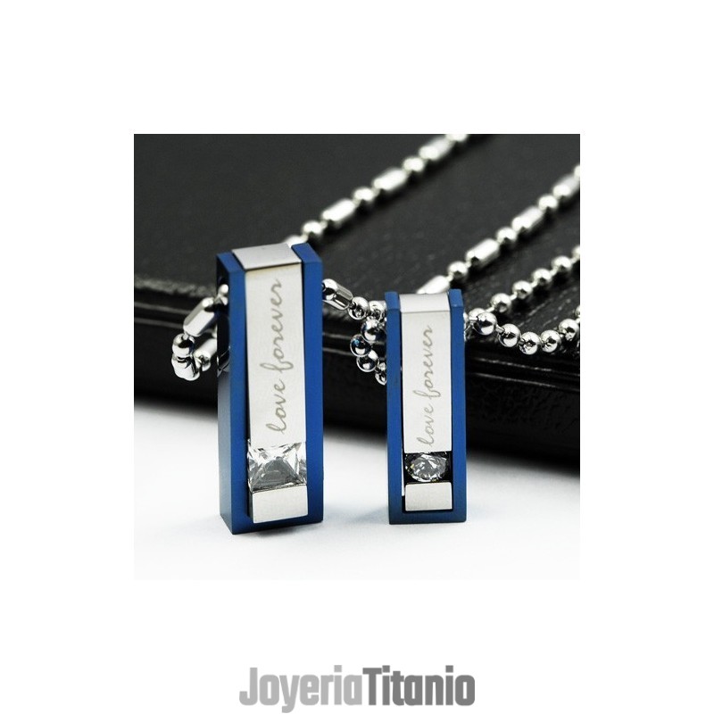Collar Con Colgante De Titanio "Love Forever Sweetheart Lovers"