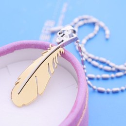 Colgante De Collar De Titanio Con Plumas Voladoras De Moda
