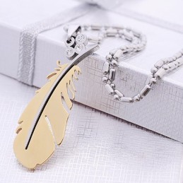Colgante De Collar De Titanio Con Plumas Voladoras De Moda