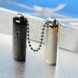 Collar Con Colgante De Titanio Con Texto Bíblico "Amor En El Cielo"