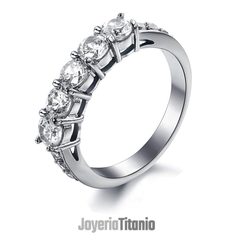 Anillo De Titanio Para Mujer Con Diamantes De Imitación Y Rendimiento Confiable
