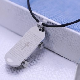 Collar Con Colgante De Titanio De La Biblia De Snowboard, Regalo De Moda