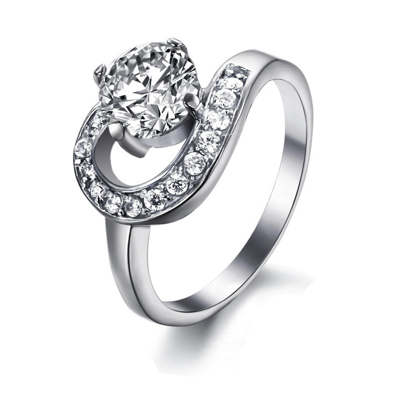 Anillo De Titanio Femenino De Alta Calidad Con Diamantes De Imitación Anillo De Titanio Femenino De Alta Calidad Con Diamantes De Imitación
