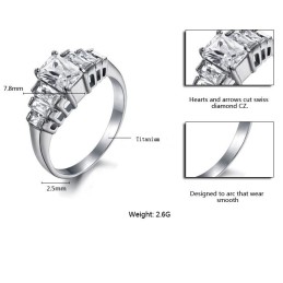 Anillo De Titanio Femenino De Calidad Estable Con Diamantes De Imitación