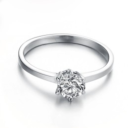 Anillo De Titanio Femenino Con Diamantes De Imitación, Completo En Especificaciones.