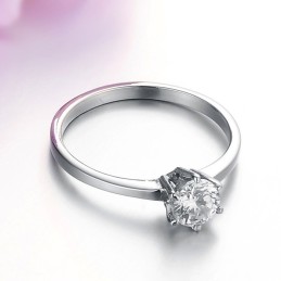 Anillo De Titanio Femenino Con Diamantes De Imitación, Completo En Especificaciones.