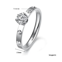 Anillo De Titanio Para Mujer Con Diamantes De Imitación, Calidad Y Cantidad Garantizadas