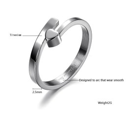 Anillo De Titanio Con Forma De Corazón Para Mujer, El Rey De La Cantidad