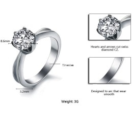 Anillo De Titanio Femenino De Calidad Con Diamantes De Imitación, La Reina De La Calidad.