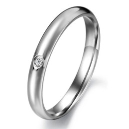 Anillo De Titanio Femenino De Calidad Confiable Con Diamantes De Imitación