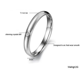 Anillo De Titanio Femenino De Calidad Confiable Con Diamantes De Imitación