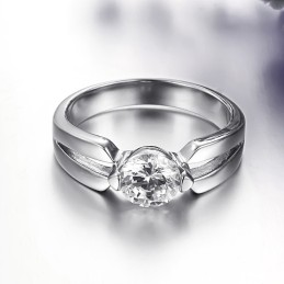 Anillo De Titanio Femenino Con Diamantes De Imitación Y Buena Reputación