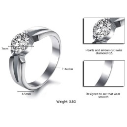 Anillo De Titanio Femenino Con Diamantes De Imitación Y Buena Reputación