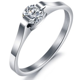 Anillo De Titanio De Calidad Estable Con Diamantes De Imitación