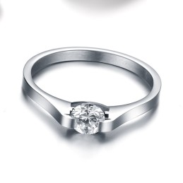 Anillo De Titanio De Calidad Estable Con Diamantes De Imitación