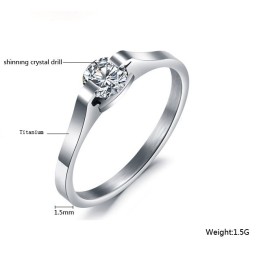 Anillo De Titanio De Calidad Estable Con Diamantes De Imitación