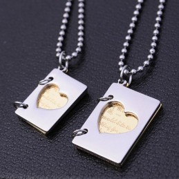 Collar De Titanio Para Parejas, Carta De Amor Exclusiva Para Parejas