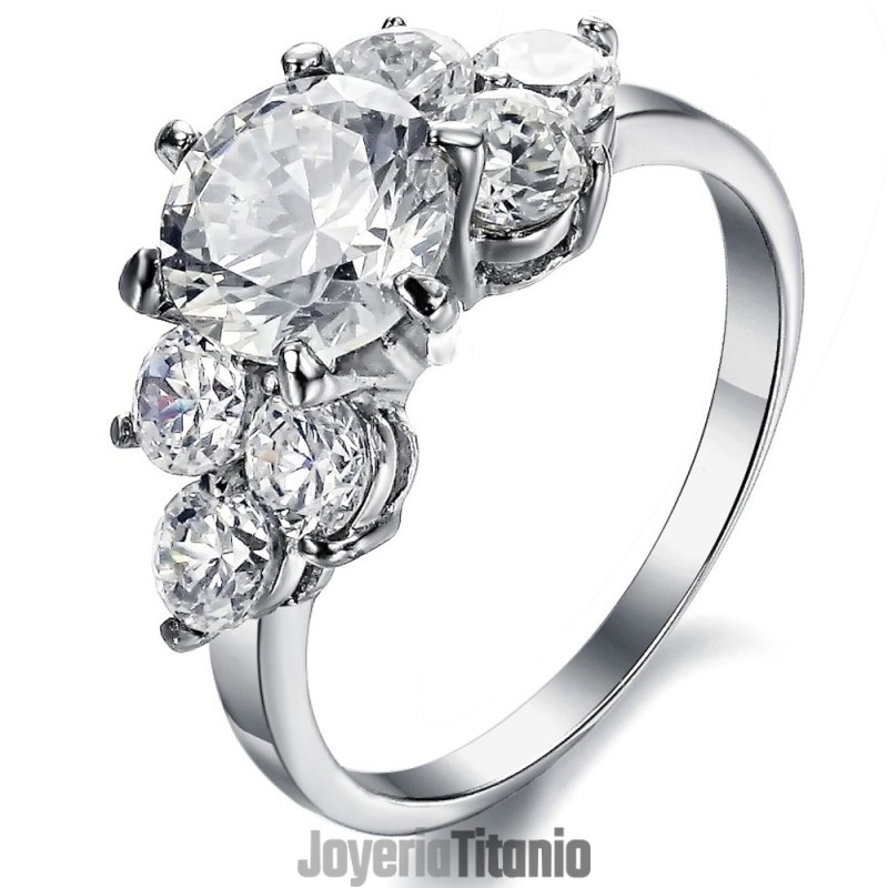 Anillo De Titanio De Alta Calidad Con Diamantes De Imitación Anillo De Titanio De Alta Calidad Con Diamantes De Imitación