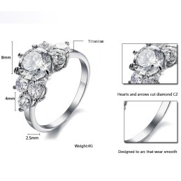 Anillo De Titanio De Alta Calidad Con Diamantes De Imitación
