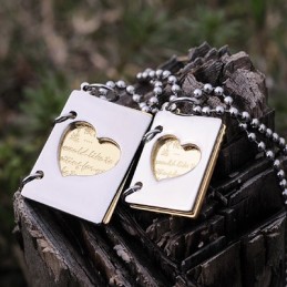 Collar De Titanio Para Parejas, Carta De Amor Exclusiva Para Parejas