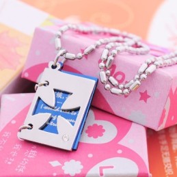 Colgante De Cruz De Titanio Con Carta De Amor Romántica