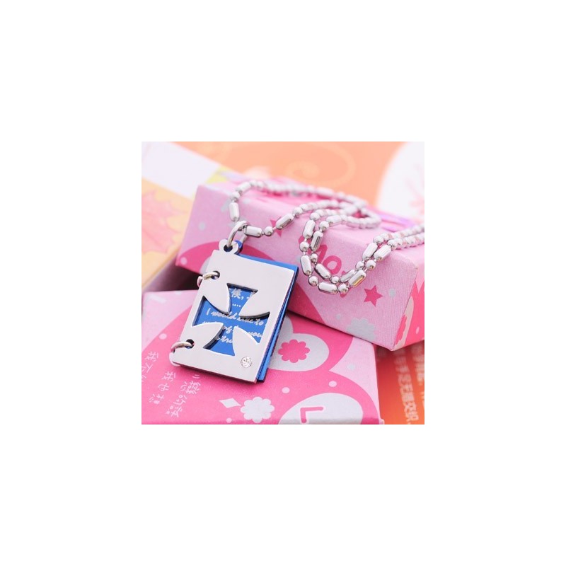 Colgante De Cruz De Titanio Con Carta De Amor Romántica