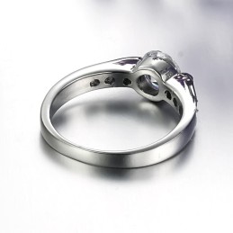 Anillo De Titanio Femenino De Calidad Estable Con Diamantes De Imitación