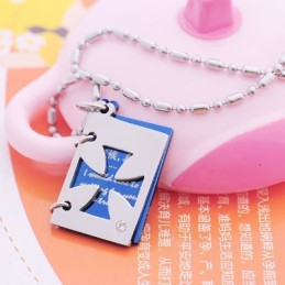 Colgante De Cruz De Titanio Con Carta De Amor Romántica