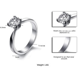 Anillo De Titanio Para Mujer Con Diamantes De Imitación Y Rendimiento Confiable