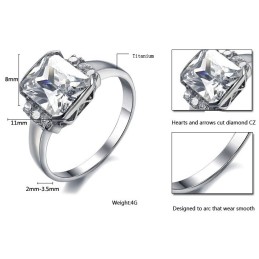 Conocido Por Su Excelente Calidad: Anillo De Titanio Femenino Con Diamantes De Imitación.