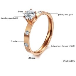Anillo De Titanio Para Mujer Con Diamantes De Imitación, Calidad Y Cantidad Garantizadas