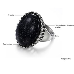 Anillo De Titanio Y Cuarcita Exagerado Con Especificaciones Completas