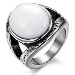 Anillo De Titanio Con Ónix Exagerado, Muy Vendido En Todo El Mundo