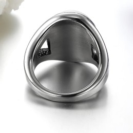 Anillo De Titanio Con Ónix Exagerado, Muy Vendido En Todo El Mundo