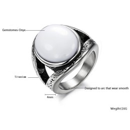 Anillo De Titanio Con Ónix Exagerado, Muy Vendido En Todo El Mundo