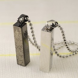 Collar Con Colgante De Titanio Para Parejas Con Forma De Cuboide De Moda