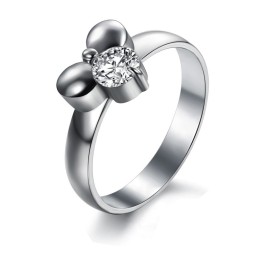 Conocido Por Su Excelente Calidad: Anillo De Titanio Femenino Con Diamantes De Imitación.