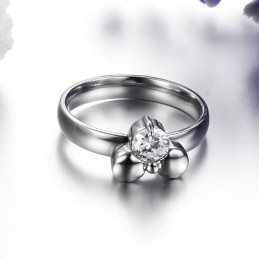 Conocido Por Su Excelente Calidad: Anillo De Titanio Femenino Con Diamantes De Imitación.