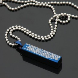 Collar Con Colgante De Titanio Para Hombre, De Moda, Color Azul Cuboide