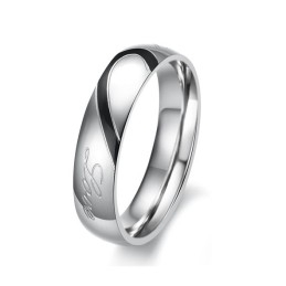Anillo De Titanio Con Forma De Corazón De Calidad Confiable Para Enamorados