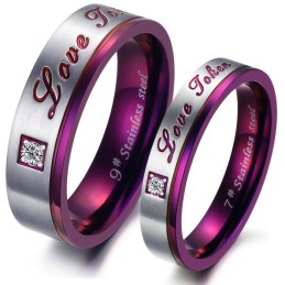 Anillo De Titanio Morado De Calidad Superior Para Enamorados