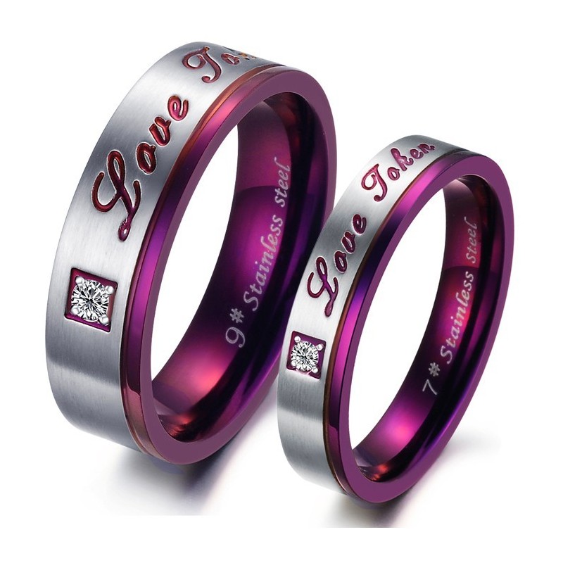 Anillo De Titanio Morado De Calidad Superior Para Enamorados Anillo De Titanio Morado De Calidad Superior Para Enamorados