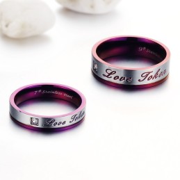 Anillo De Titanio Morado De Calidad Superior Para Enamorados