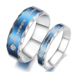 Anillo De Titanio Azul Duradero Para Amantes