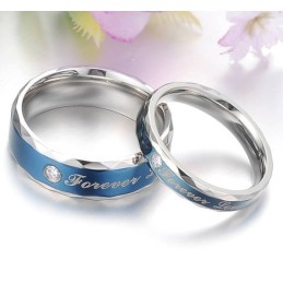 Anillo De Titanio Azul Duradero Para Amantes