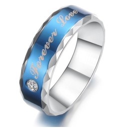 Anillo De Titanio Azul Duradero Para Amantes